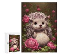 Rompecabezas para Adolescentes 300 PCS Floral Hedgehog Delight -1 Rompecabezas para Adultos Juguetes De Bricolaje Desafío Difícil Cumpleaños 300 PCS