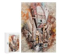 Rompecabezas para Adolescentes 300 PCS Florence in Watercolor Rompecabezas para Adultos Juegos Relajantes Decoración Perfecta Regalos De Cumpleaños Y Únicos 300 PCS