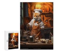 Rompecabezas para Adolescentes 300 PCS Fox Cooking Kitchen Funny Rompecabezas para Adultos Juguetes Antiestrés para La Diversión Familiar Interacción Entre Padres E Hijos 300 PCS