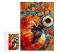 Rompecabezas para Adolescentes 300 PCS Fox Napping in Autumn Rompecabezas para Adultos Juegos Relajantes Decoración Perfecta Regalos De Cumpleaños Y Únicos 300 PCS