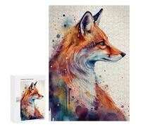 Rompecabezas para Adolescentes 300 PCS Fox Watercolor Animal Rompecabezas para Adolescentes Juguetes Antiestrés Mejora La Memoria 300 PCS