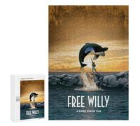 Rompecabezas para Adolescentes 300 PCS Free Willy Rompecabezas para Adultos Juguetes Antiestrés Arte De Pared Interacción Entre Padres E Hijos 300 PCS