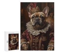 Rompecabezas para Adolescentes 300 PCS French Bulldog Noble Scholar Renaissance Pet Art Rompecabezas para Adultos Juegos Relajantes Desafío Difícil Desafío Educativo 300 PCS
