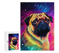 Rompecabezas para Adolescentes 300 PCS Funny Synth Pug Pixel Rompecabezas para Adultos Juegos Relajantes Decoración Perfecta Regalos De Cumpleaños Y Únicos 300 PCS