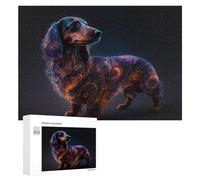 Rompecabezas para Adolescentes 300 PCS Galactic Dachshund Cosmic Canine Wonder -2 Rompecabezas para Adultos Juego Práctico Que Mejora La Memoria Actividades Divertidas En Casa 300 PCS