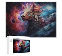 Rompecabezas para Adolescentes 300 PCS Galactic Horse Cosmic Artwork Rompecabezas para Adultos Juego Familiar Regalo De Cumpleaños Interacción Entre Padres E Hijos 300 PCS