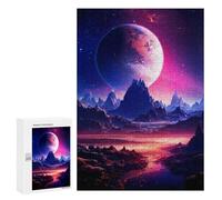 Rompecabezas para Adolescentes 300 PCS Galactic Luna Wilderness Rompecabezas para Adultos Juegos Relajantes Desafío Difícil Desafío Educativo 300 PCS