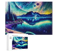 Rompecabezas para Adolescentes 300 PCS Galactic Reflections A Cosmic Landscape Rompecabezas para Adultos Juego Práctico Que Mejora La Memoria Actividades Divertidas En Casa 300 PCS