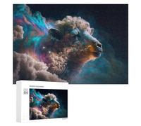 Rompecabezas para Adolescentes 300 PCS Galactic Sheep in Clouds Rompecabezas para Adultos Juegos Familiares Análisis Y Lógica Actividades Divertidas En Casa 300 PCS
