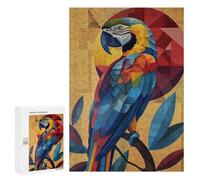Rompecabezas para Adolescentes 300 PCS Geometric Macaw Art Rompecabezas para Adultos Juguetes Antiestrés Arte De Pared Interacción Entre Padres E Hijos 300 PCS