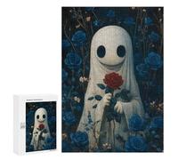Rompecabezas para Adolescentes 300 PCS Ghost with Red Rose Rompecabezas para Adultos Juegos Relajantes Desafío Difícil Desafío Educativo 300 PCS