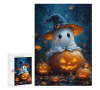 Rompecabezas para Adolescentes 300 PCS Ghostly Pumpkin Patch Rompecabezas para Adultos Juguetes Antiestrés para La Diversión Familiar Interacción Entre Padres E Hijos 300 PCS
