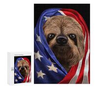 Rompecabezas para Adolescentes 300 PCS Giant Sloth USA Patriot Rompecabezas De Juguete Decoración De Pared Decoración del Hogar Cumpleaños Y Navidad 300 PCS