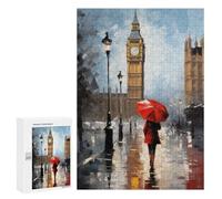 Rompecabezas para Adolescentes 300 PCS Girl Front The Iconic Big Ben Rompecabezas para Adultos Juegos Relajantes Pero Divertidos Y Humorísticos 300 PCS