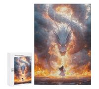 Rompecabezas para Adolescentes 300 PCS Girls and White Dragon Rompecabezas para Adultos Juguetes Antiestrés para La Diversión Familiar Interacción Entre Padres E Hijos 300 PCS