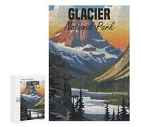 Rompecabezas para Adolescentes 300 PCS Glacier National Park Rompecabezas para Adultos Juegos Relajantes Decoración Actividades Divertidas En Casa 300 PCS