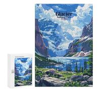 Rompecabezas para Adolescentes 300 PCS Glacier National Park USA Landscape Art Rompecabezas para Adultos Juego Práctico Carrera De Velocidad Manual Desafío Educativo 300 PCS