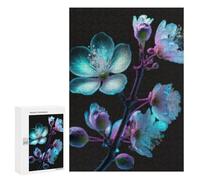 Rompecabezas para Adolescentes 300 PCS Glowing Neon Flowers Juego De Rompecabezas Familiar Decoración Perfecta Cumpleaños Y Navidad 300 PCS