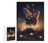 Rompecabezas para Adolescentes 300 PCS Glowing Night Butterfly Rompecabezas para Adultos Juegos Relajantes Desafío Difícil Desafío Educativo 300 PCS