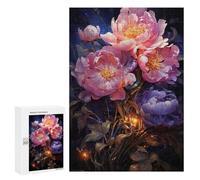 Rompecabezas para Adolescentes 300 PCS Glowing Peony Bouquet Rompecabezas para Adolescentes Juego Familiar Decoración De Pared Interacción Entre Padres E Hijos 300 PCS