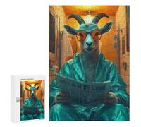 Rompecabezas para Adolescentes 300 PCS Goat in A Bathroom Rompecabezas para Adultos Juego Familiar Decoración Desafiante De Completar 300 PCS
