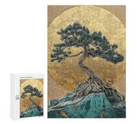 Rompecabezas para Adolescentes 300 PCS Golden Bonsai Tree Art Rompecabezas Juguetes Antiestrés Corte De Precisión Interacción Entre Padres E Hijos 300 PCS