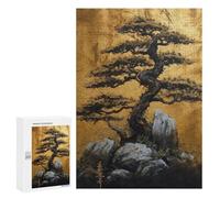 Rompecabezas para Adolescentes 300 PCS Golden Bonsai Tree Rompecabezas para Adultos Juguetes Antiestrés para La Diversión Familiar Interacción Entre Padres E Hijos 300 PCS