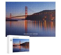 Rompecabezas para Adolescentes 300 PCS Golden Gate Bridge Reflections Rompecabezas para Adultos Juegos Relajantes Corte De Precisión Juego Desafiante Regalos 300 PCS