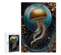 Rompecabezas para Adolescentes 300 PCS Golden Jellyfish Kintsugi Rompecabezas para Adultos Juguetes Antiestrés para La Diversión Familiar Interacción Entre Padres E Hijos 300 PCS