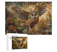 Rompecabezas para Adolescentes 300 PCS Golden Owl in Autumn Forest Rompecabezas para Adultos Juego Familiar Regalo De Cumpleaños Interacción Entre Padres E Hijos 300 PCS