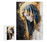 Rompecabezas para Adolescentes 300 PCS Golden Virgin Mary Rompecabezas para Adultos Juegos Relajantes Desafío Difícil Desafío Educativo 300 PCS