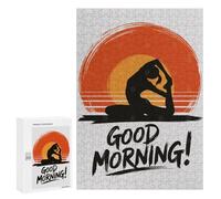 Rompecabezas para Adolescentes 300 PCS Good Morning Yoga Silhouette Rompecabezas Juguetes Antiestrés Decoración del Hogar Cumpleaños Y Navidad 300 PCS