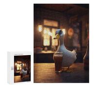 Rompecabezas para Adolescentes 300 PCS Goose Drinking Beer at Bar Rompecabezas para Adultos Juego De Ingenio Decoración del Hogar Regalos para Reducir El Estrés 300 PCS