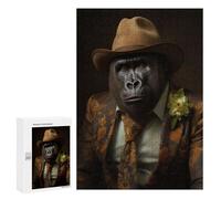 Rompecabezas para Adolescentes 300 PCS Gorilla in Boho Suit Rompecabezas para Adultos Juegos Relajantes Decoración Perfecta Regalos De Cumpleaños Y Únicos 300 PCS