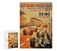 Rompecabezas para Adolescentes 300 PCS Grand Prix ACF Reims 3 Juillet 1960 Rompecabezas para Adultos Juego De Ingenio Decoración del Hogar Regalos para Reducir El Estrés 300 PCS