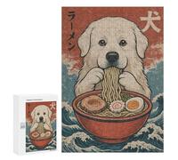 Rompecabezas para Adolescentes 300 PCS Great Pyrenees Ramen Rompecabezas para Adultos Juegos Relajantes Decoración del Hogar Cumpleaños Y Navidad 300 PCS