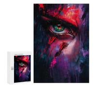 Rompecabezas para Adolescentes 300 PCS Green Eye with Red Streaks Rompecabezas para Adultos Juego De Ingenio Decoración del Hogar Regalos para Reducir El Estrés 300 PCS