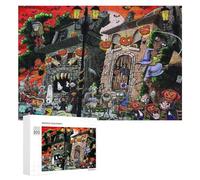 Rompecabezas para Adolescentes 300 PCS Halloween Horror Scene Rompecabezas para Adultos Juego Familiar Regalo De Cumpleaños Interacción Entre Padres E Hijos 300 PCS