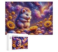 Rompecabezas para Adolescentes 300 PCS Hamster in Fantasy Garden Rompecabezas para Adultos Juegos Familiares Análisis Y Lógica Actividades Divertidas En Casa 300 PCS