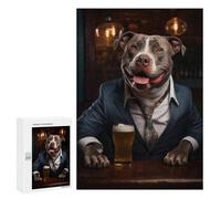 Rompecabezas para Adolescentes 300 PCS Happy XL Bully in The Pub Rompecabezas para Adultos Juego De Ingenio Decoración del Hogar Regalos para Reducir El Estrés 300 PCS