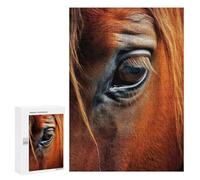 Rompecabezas para Adolescentes 300 PCS Horse Closeup Face Rompecabezas Juguetes Antiestrés Corte De Precisión Interacción Entre Padres E Hijos 300 PCS