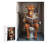 Rompecabezas para Adolescentes 300 PCS Horse in Bathroom Reading Rompecabezas para Adultos Juego Práctico Carrera De Velocidad Manual Desafío Educativo 300 PCS