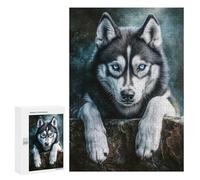 Rompecabezas para Adolescentes 300 PCS Husky with Blue Eyes Rompecabezas para Adultos Juguetes Antiestrés Arte De Pared Interacción Entre Padres E Hijos 300 PCS