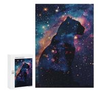 Rompecabezas para Adolescentes 300 PCS Jaguar Silhouette Galaxy Rompecabezas para Adultos Juego De Ingenio Decoración del Hogar Regalos para Reducir El Estrés 300 PCS