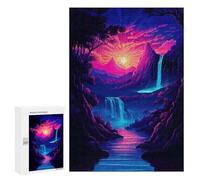 Rompecabezas para Adolescentes 300 PCS Japan Waterfalls Art Rompecabezas para Adolescentes Juguetes Antiestrés Mejora La Memoria 300 PCS