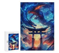 Rompecabezas para Adolescentes 300 PCS Japanese Dragon Torii Gate Rompecabezas para Adultos Juguetes Antiestrés para La Diversión Familiar Interacción Entre Padres E Hijos 300 PCS