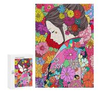 Rompecabezas para Adolescentes 300 PCS Japanese Kimono Girl Zen Rompecabezas para Adultos Juego De Ingenio Decoración del Hogar Regalos para Reducir El Estrés 300 PCS