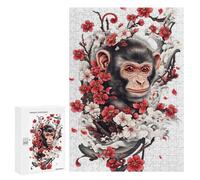 Rompecabezas para Adolescentes 300 PCS Japanese Monkey Tattoo Rompecabezas para Adultos Juegos Relajantes Desafío Difícil Desafío Educativo 300 PCS