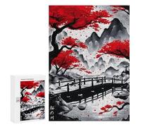 Rompecabezas para Adolescentes 300 PCS Japanese River Ink Wash Rompecabezas para Adultos Juegos Relajantes Desafío Difícil Desafío Educativo 300 PCS
