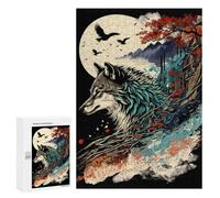 Rompecabezas para Adolescentes 300 PCS Japanese Wolf Rompecabezas Juguetes Antiestrés Corte De Precisión Interacción Entre Padres E Hijos 300 PCS